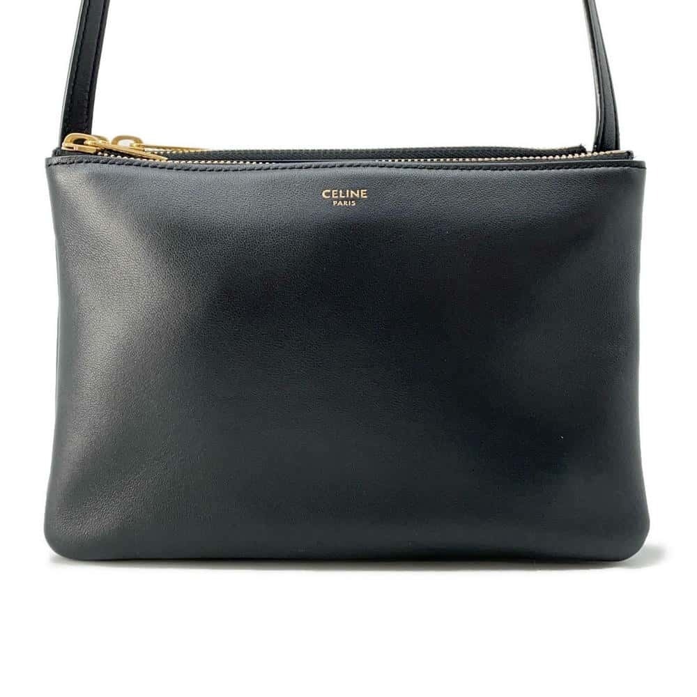 Celine Trio Lambskin Shoulder Bag Black
